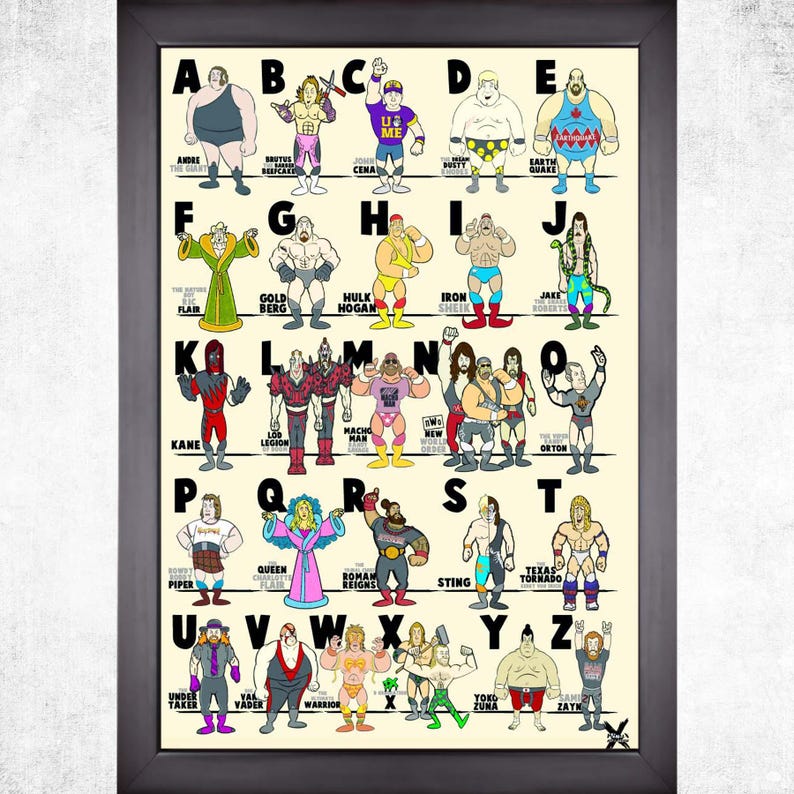 Wrestler Letters Abc's of Pro Wrestling - Etsy