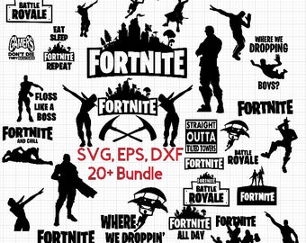 fortnite svg bundle 20 designs dxf eps svg files silhouette cameo cricut - fortnite svg images free