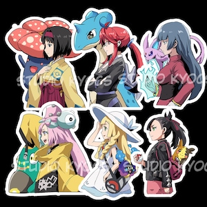 May include: A sticker sheet featuring six anime-style characters paired with various creatures. The characters have diverse hair colors and outfits, including yellow, black, pink, and white clothing. The text STUDIO KYOCS is visible.