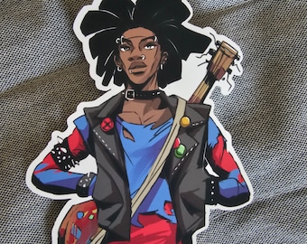 spiderman : across the spiderverse spiderpunk sticker / magnet / decal