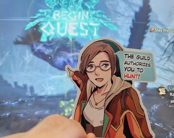 Monster Hunter Wilds Gilde meme Aufkleber / Magnet / Aufkleber