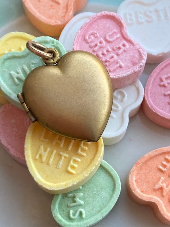 Antique Victorian Edwardian Gold Filled Heart Locket Pendant