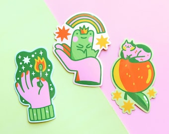 Peachtober Stickers | Match/Frog/Cat