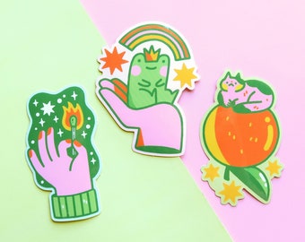 Peachtober Stickers | Match/Frog/Cat