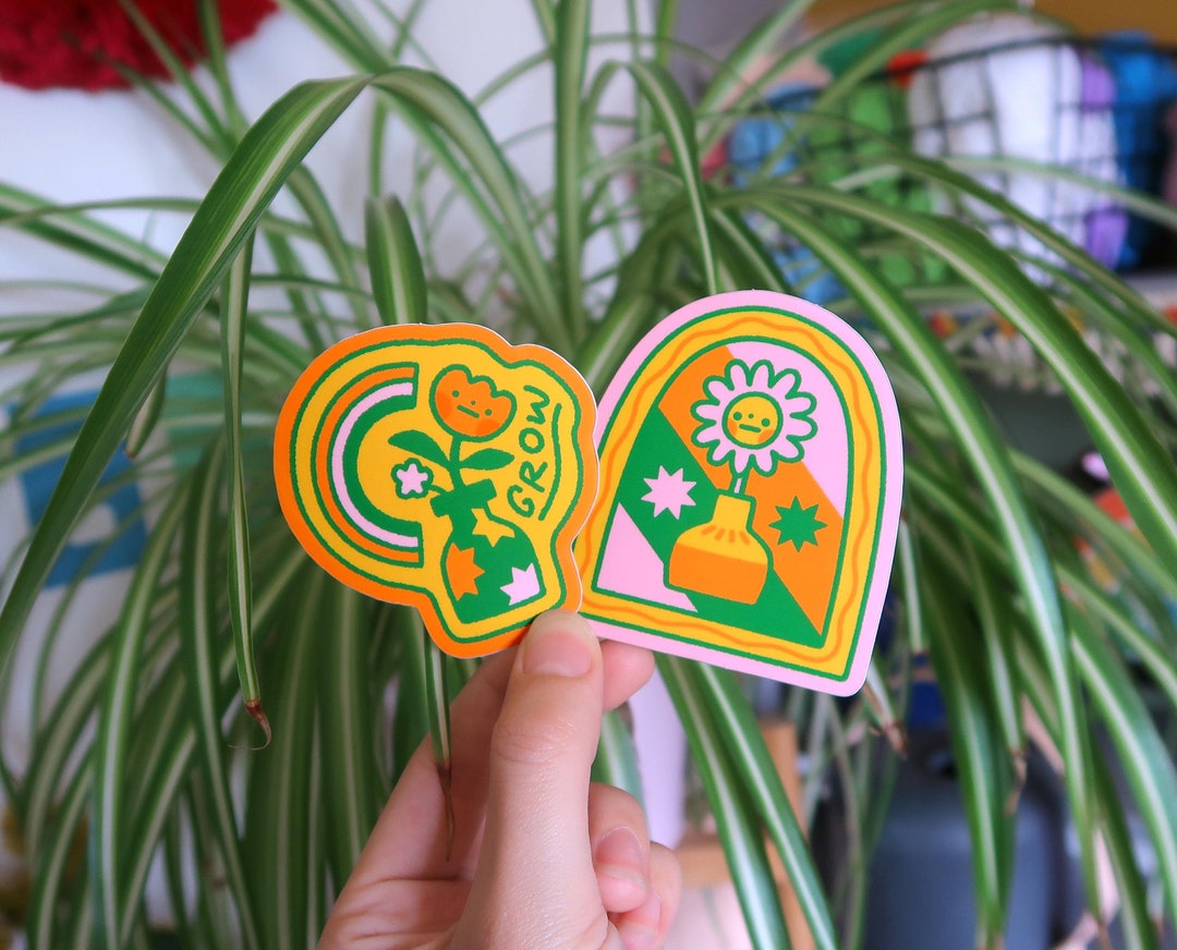 Grow & Sunflower | Glossy Vinyl Sticker - Etsy