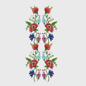 Digital, Flowers, Ornament Designs, Border, Folk, Ethnic, Machine Embroidery Design, 3 sizes