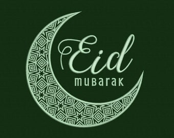 Numérique, Eid Mubarak, motif de broderie Machine, 3 tailles