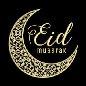 Digital, Eid Mubarak, Maschinenstickerei, 3 Größen