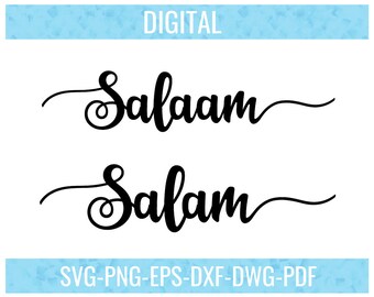 As-Salamu Alaykum, Salam, Salaam, Arabic, Calligraphy, Lettering Design, SVG, PNG, EPS