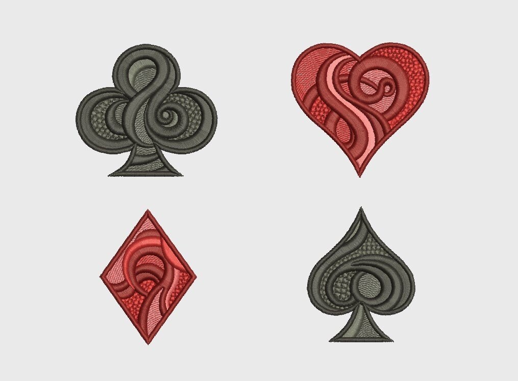 Playing Card Suits Spade Heart Diamond Club Machine Etsy