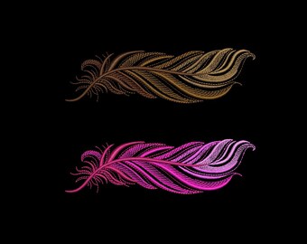 Digital, Feather, Machine Embroidery Design, 3 sizes