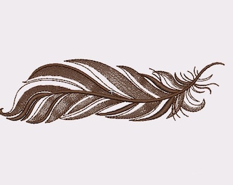 Feather Embroidery design - Design del ricamo a macchina, Broidery, Broderie, 3 dimensioni