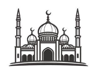 Digitale, arabo, moschea, ricamo a macchina, 3 misure