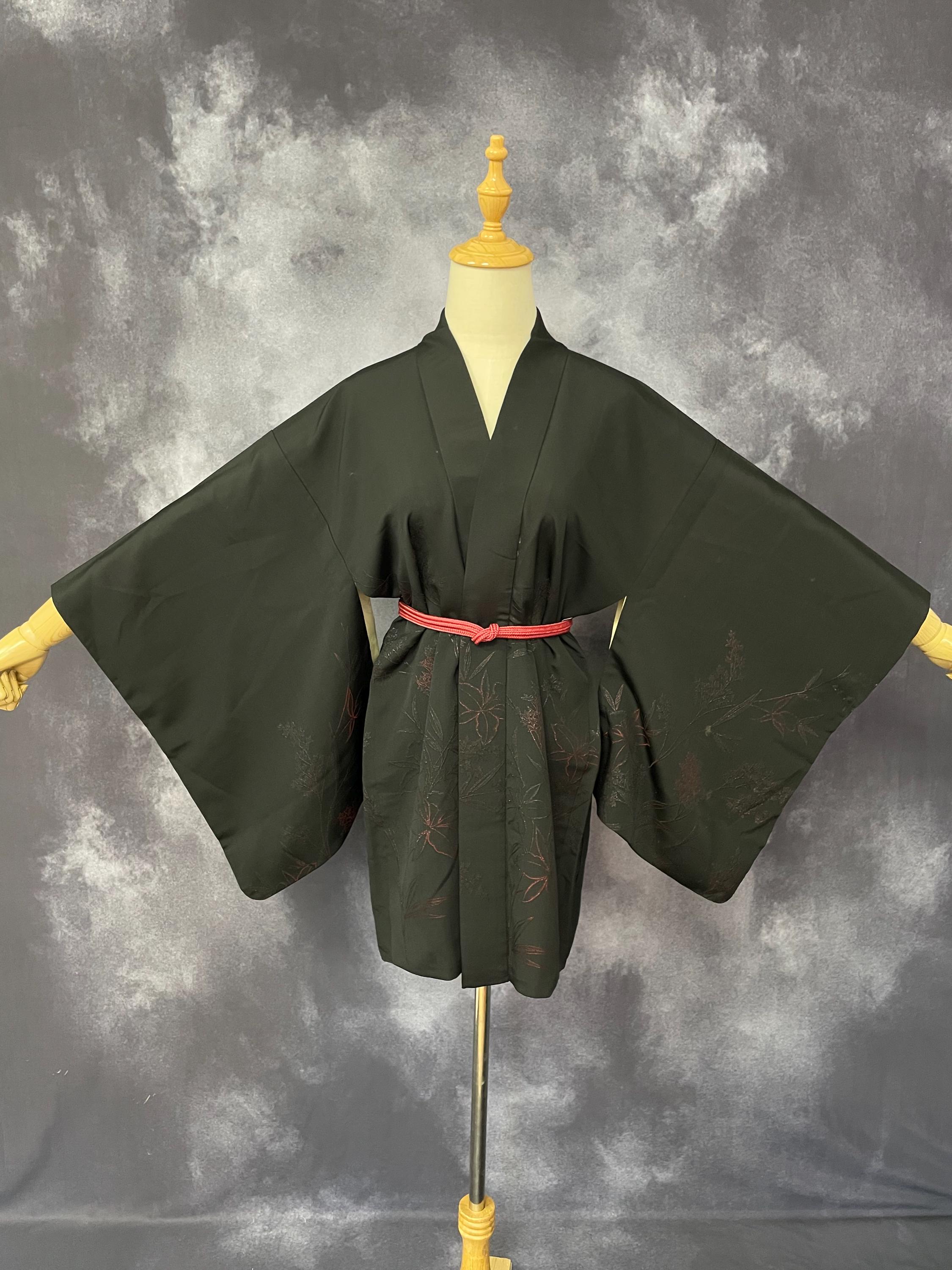 Black Silk Haori Kimono Vintage - Etsy