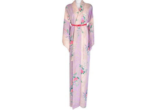 Japanese Vintage Kimono,womens Silk Kimono, Lavend
