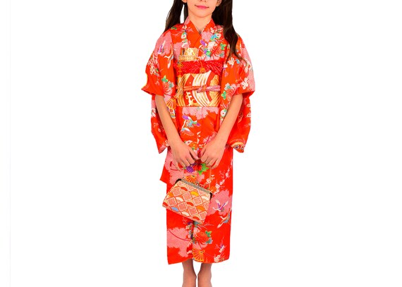 orange kimono dress