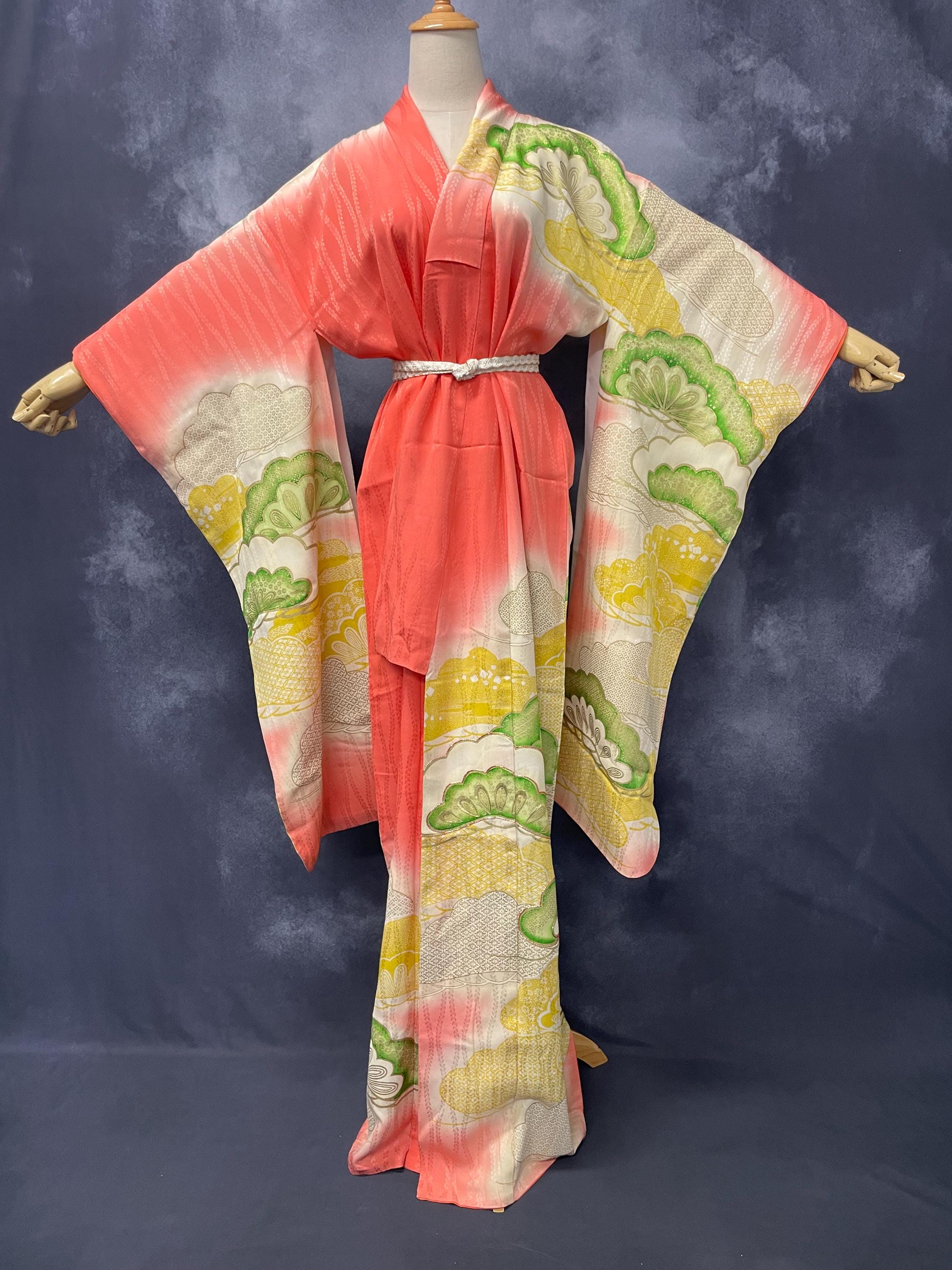 Tunique Kimono Vintage Lurex Et Fourrure Taille 38 - Fait Main Années 60