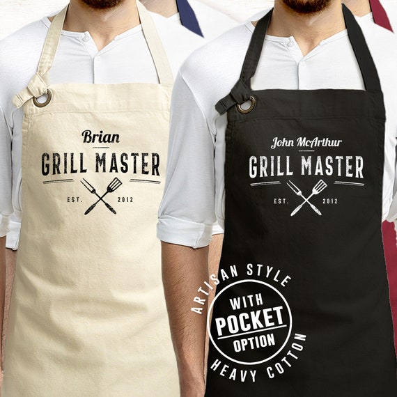 Chef Apron with Custom Name Men Personalized Gifts