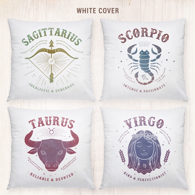 Zodiac Star cushion, zodiac sign pillow, Astrology Gift, Birthday Keepsake, Horoscope gift idea, original zodiac signs, zodiac pillow cover image 4