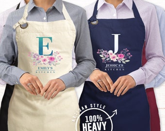 Monogram Custom Apron with Name, Personalized Cooking Apron for Women Men, Mother’s Day Gift, Father’s Day Present, Kitchen Outfit