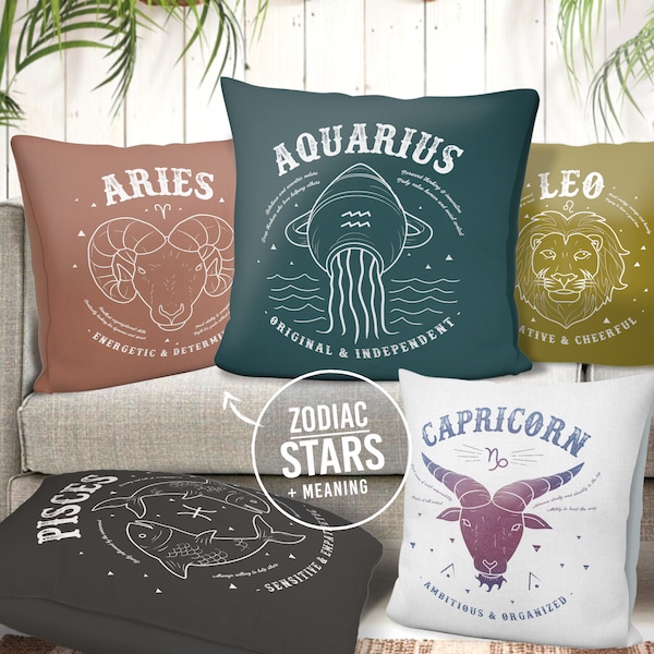 Zodiac Pillows Etsy