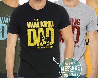 Custom the Walking Dad t-shirt, custom dad shirt, Walking dead shirt, father's gift father's birthday t-shirt with text tshirt for dad