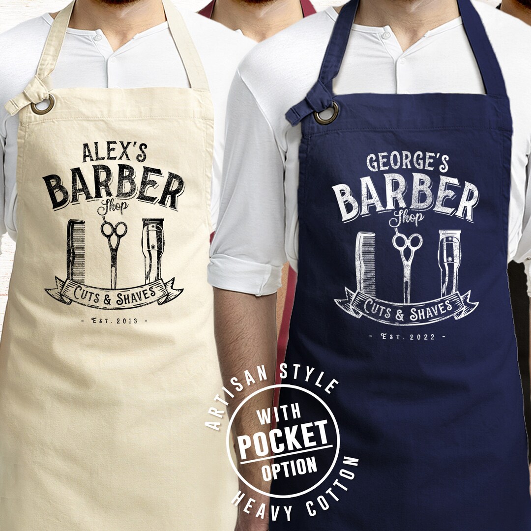 Custom Apron With Name, Apron With Pockets, Hair Cut Apron