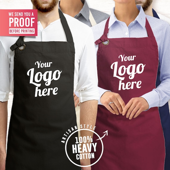 Logo apron restaurant logo apron heavyweight cotton apron Etsy