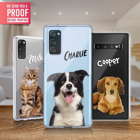 Personalized Pet Photo Samsung Case, Custom Dog Cat Phone Cover, Birthday Anniversary Retirement Party Gift for Pet Lovers