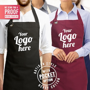 Custom logo apron, apron with logo barber shop apron garden apron restaurant APRON with pockets for women men personalized WITH LOGO her/him