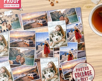 Custom Photo Collage Jigsaw Puzzle, 256 piece puzzle, 520-Piece Personalized Family Puzzle, photo puzzle gift
