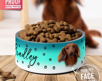 Custom pet bowl, stainless steel bowl with photo, personalized dog bowl, personalized cat bowl, pet gift, pet care, present for pet