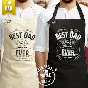 Best dad ever apron, custom dad apron artisan apron apron with name father's day gift father's birthday father's apron whiskey apron for dad