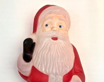 Vintage 32" Waving Santa Claus Blow Mold / 1990 TPI Blow Mold / Illuminated Santa Claus / Retro Christmas Decor / Lighted Holiday Yard Decor