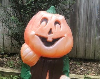 1995 TPI 33" Scarecrow Pumpkin Halloween Blow Mold / Illuminated Halloween Lawn Decor / Lighted Halloween Decor / Halloween House