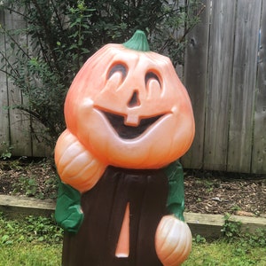 1995 TPI 33&quot; Scarecrow Pumpkin Halloween Blow Mold / Illuminated Halloween Lawn Decor / Lighted Halloween Decor / Halloween House