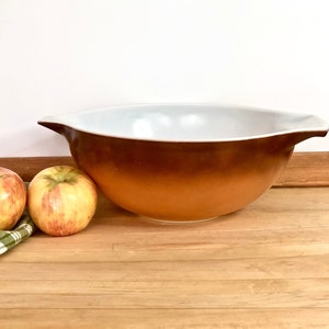 Pyrex Cinderella Mixing Bowl #444 4 quart Pyrex Replacement Bowl / Old Orchard Harvest Brown & Gold Ombre  / Vintage Retro Kitchen Decor