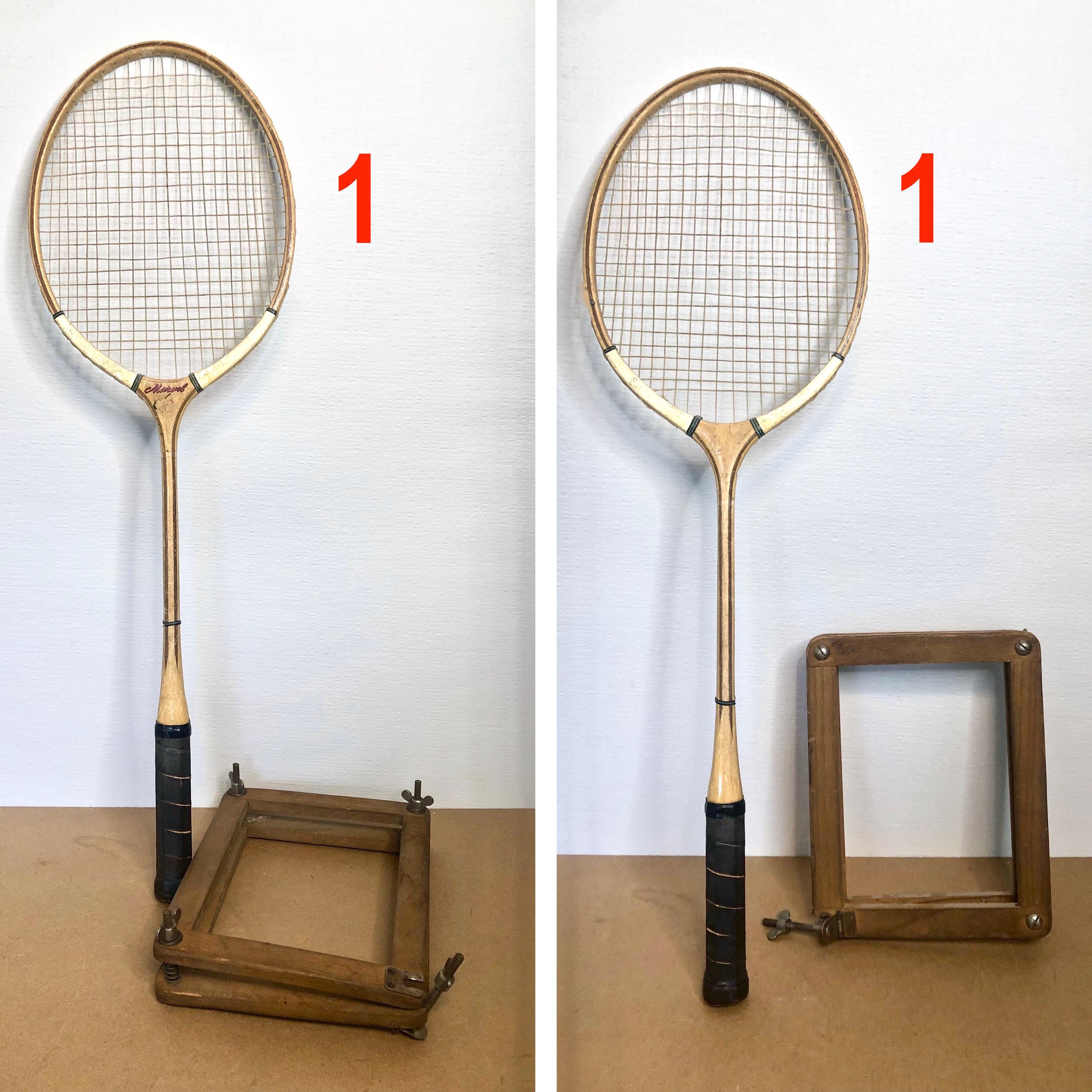 Raquette de badminton en bois vintage, raquette de tennis en