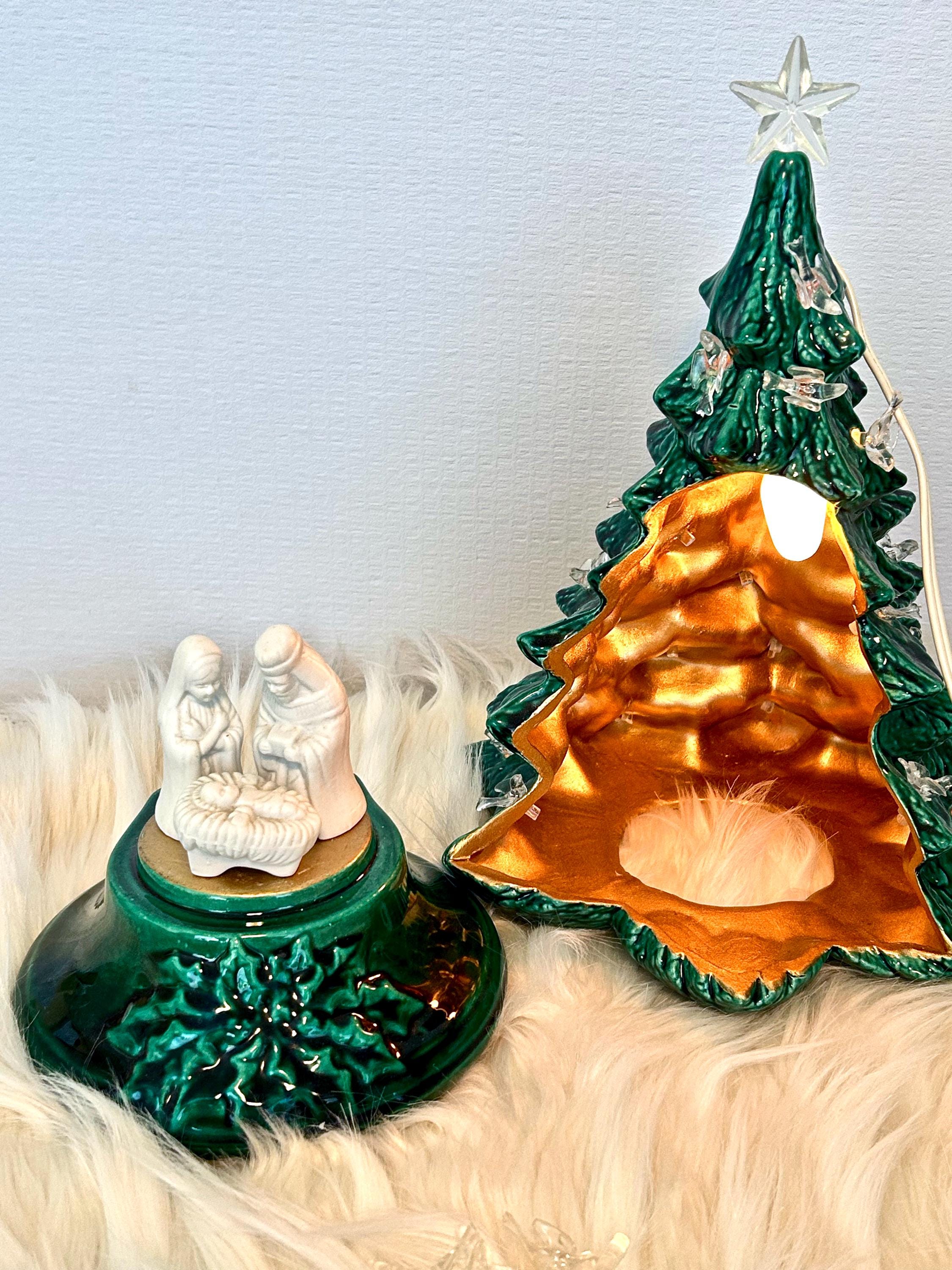 クリスマス装飾セット 陶器製 世界に一つしかない陶器製のキリスト降誕ツリー / 1988年製ユニークな