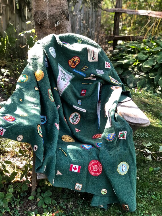 6070s Wool Boy Scout Camp Blanket / 139 Vintage Cubs… Gem