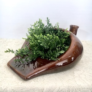 Ceramic Bedpan / Ironstone Urinal / Pottery Bedpan Planter / Unique Succulents Pot / Vintage Bathroom Decor /  Air Plant Wall Pocket Pot