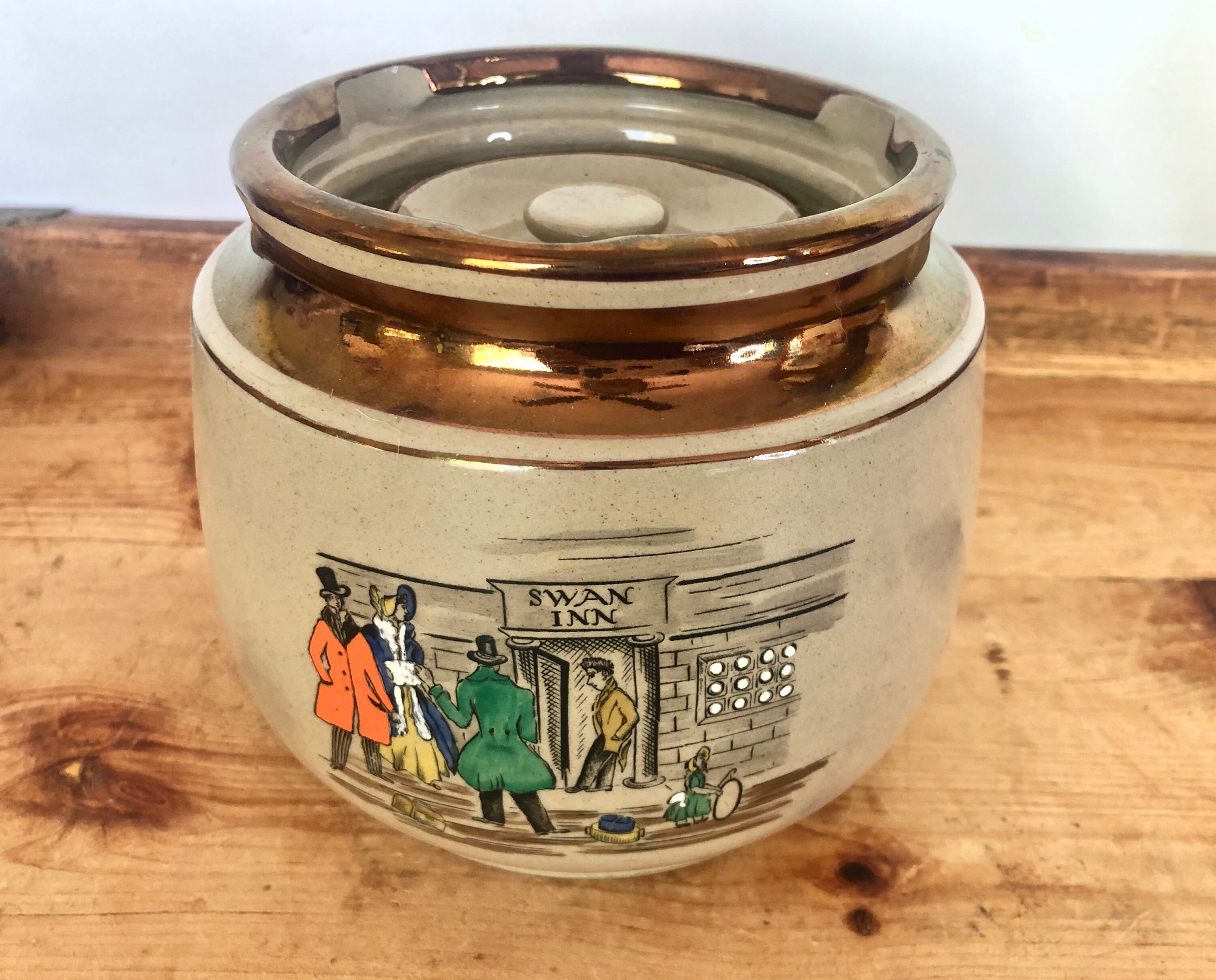 vintage tobacco jars for sale Hand Painted Gray's Pottery Ceramic Tobacco Humidor / Tobacco Jar /  Tobacciana Collectible / Stoke-on-trent England / Smoking Lounge Decor
