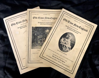 3x Old-Time New England The Bulletin of the Society for the Preservation of New England Antiquities / JAN 1932, OCT 39, JULY 41 / Ephemera
