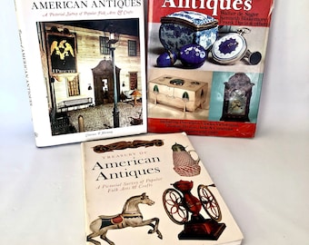 Three Antique Reference Book Bundle / 70's Treasure of American Antiques / Antique Collector Book Set / Antique Enthusiast Reference Trio