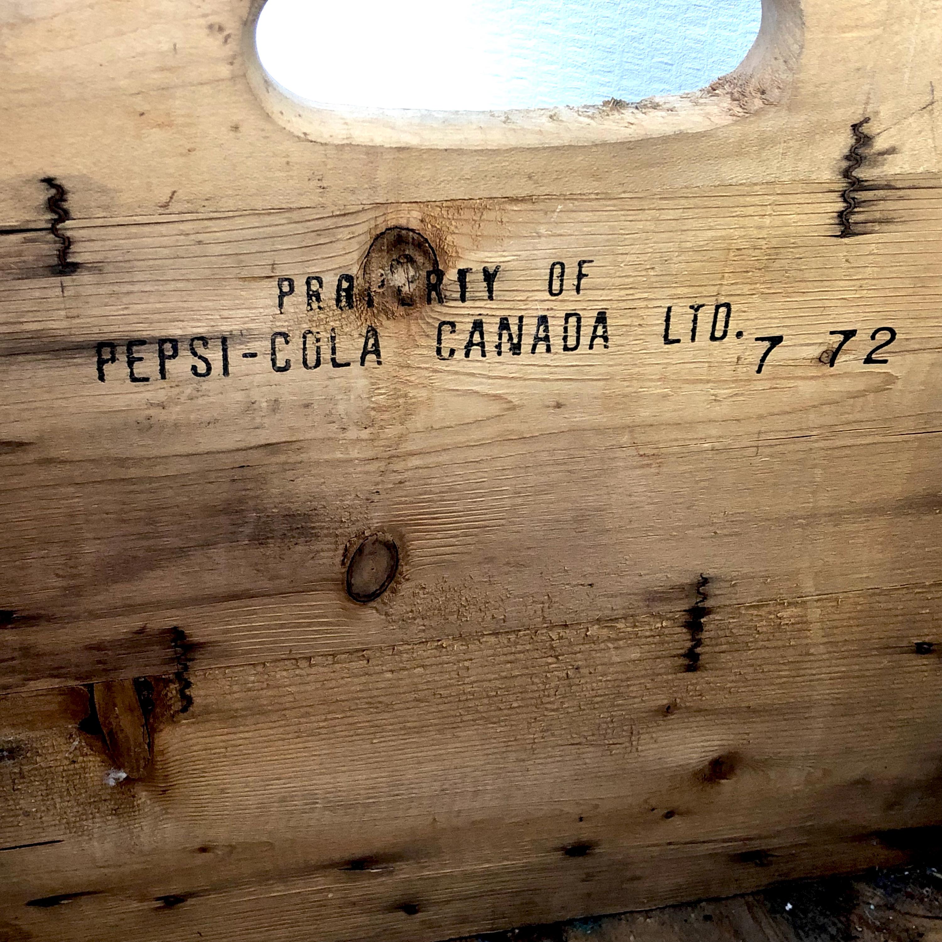 1972 Pepsi-cola Canada Wood Crate / Property of Pepsi-cola Canada