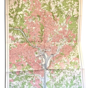 TRES GRANDE carte géologique originale de 1956 de Washington et des environs / Carte topographique historique / 50 x 72 po. / Décoration capitale des États-Unis
