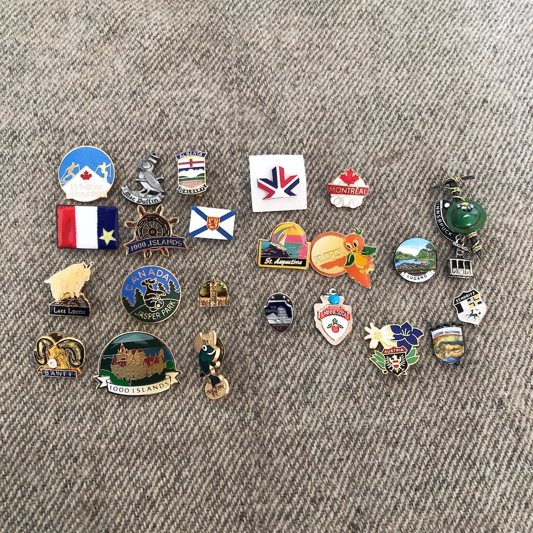 Souvenir Lapel Pins / Canadian, US & European Collectible Travel Pin