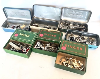 Vintage Sewing Machine Feet, Attachments, Accessories and Parts / Singer Simanco Spare Parts / Sewing Machine Accessories Tins & Boxes