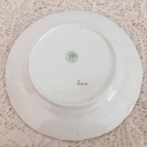 Aynsley Bone China 6 1/8 Side Plate / Pink Wild Roses Green Scrollwork Band / Trinket Dish / Bathroom Soap Dish / Ring Dish / Change Dish image 5