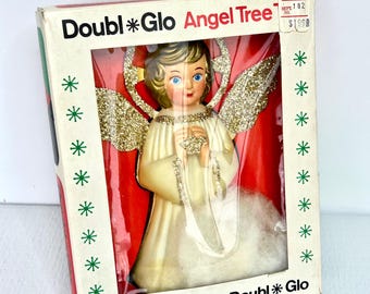Doubl-glo Angel Tree Top With Original Box / Mid-century Christmas